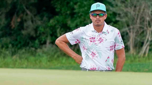 Rickie Fowler is pictured at the 2023 Valero Texas Open.